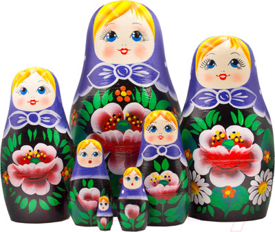 Матрешка сувенирная Брестская Фабрика Сувениров С букетом ромашек и красных маков 7017