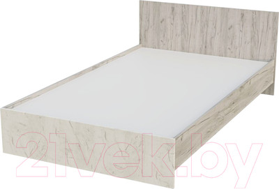 Полуторная кровать Стендмебель Басса КР-556 (дуб крафт белый/дуб крафт серый)