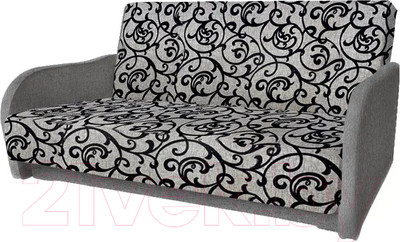 Диван Асмана Дачник-1 (рогожка завиток черный/рогожка серая)