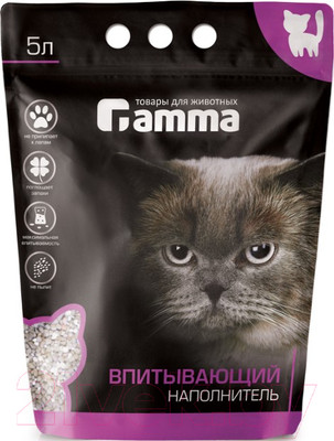 Наполнитель для туалета Gamma Впитывающий / 20312002 (5л/3.16кг)