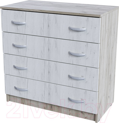 Комод Стендмебель Басса КМ-554-М (дуб крафт белый/дуб крафт серый)