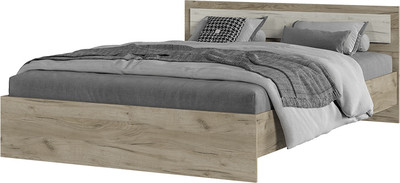 Полуторная кровать Стендмебель Гармония КР-602 140x200 (дуб крафт белый/дуб крафт серый)