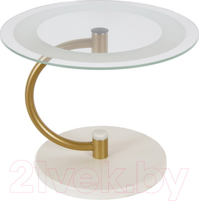Журнальный столик Мебелик Дуэт 13Н (золото/слоновая кость/прозрачный)