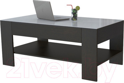 Журнальный столик Мебелик BeautyStyle 26 (венге/стекло белое)