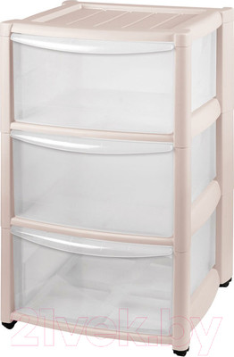 Комод пластиковый Пластишка Амадео 431242807 (3 ящика, бежевый)