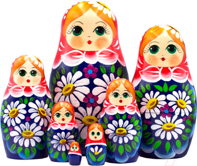 Матрешка сувенирная Брестская Фабрика Сувениров С расписанным букетом цветов ромашки 7007