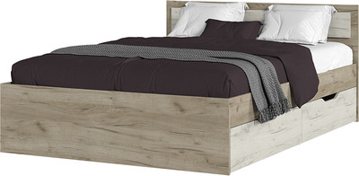 Полуторная кровать Стендмебель Гармония КР-605 140x200 (дуб крафт белый/дуб крафт серый)