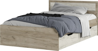 Полуторная кровать Стендмебель Гармония КР-606 120x200 (дуб крафт белый/дуб крафт серый)