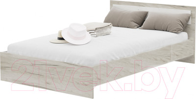 Полуторная кровать Стендмебель Гармония КР-609 120x200 (дуб крафт белый/дуб крафт серый)