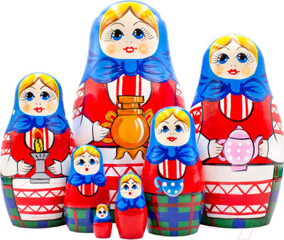 Матрешка сувенирная Брестская Фабрика Сувениров В традиционной русской одежде с орнаментом 7063