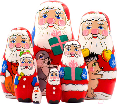 Матрешка сувенирная Брестская Фабрика Сувениров В виде фигурок санта-клауса 7112