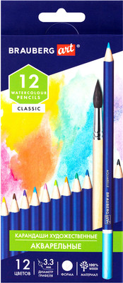 Набор акварельных карандашей Brauberg Art Classic / 181529 (12цв)