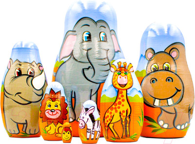 Матрешка сувенирная Брестская Фабрика Сувениров В виде фигурок животных сафари 7182