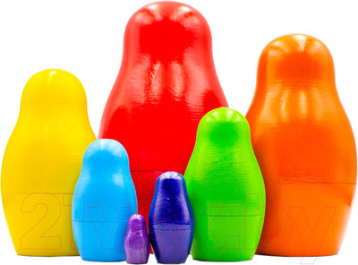 Матрешка сувенирная Брестская Фабрика Сувениров Для изучения цветов и развития моторики 7198