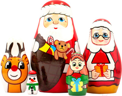 Матрешка сувенирная Брестская Фабрика Сувениров В виде мистера и миссис Клаус 5169