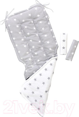 Вкладыш для коляски Топотушки Звездочка универсальный / 33/10 (серый/белый)