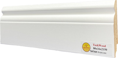 Плинтус Teckwood МДФ Фигурный 3 Классик 80x16x2150 (титан)