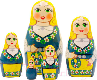 Матрешка сувенирная Брестская Фабрика Сувениров В шведском традиционном народном костюме 5028