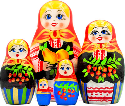 Матрешка сувенирная Брестская Фабрика Сувениров В сарафане с русским орнаментом 5055