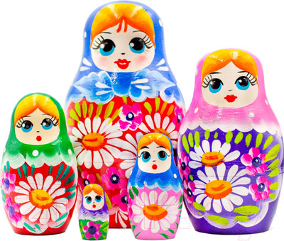 Матрешка сувенирная Брестская Фабрика Сувениров С луговыми цветами 5064
