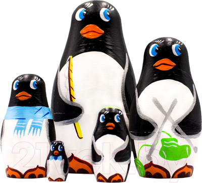 Матрешка сувенирная Брестская Фабрика Сувениров В виде забавной семьи пингвинов 5108