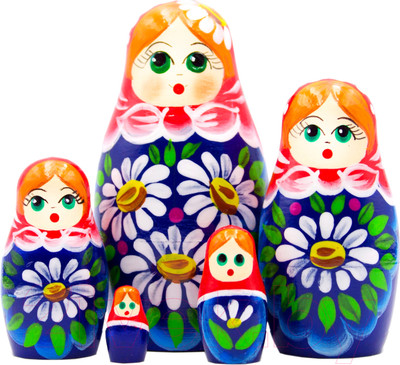 Матрешка сувенирная Брестская Фабрика Сувениров С расписанным вручную букетом цветов ромашки 5007