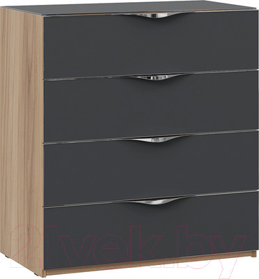 Комод ТриЯ Глосс ТД-319.04.01 (яблоня беллуно/стекло графит матовый)