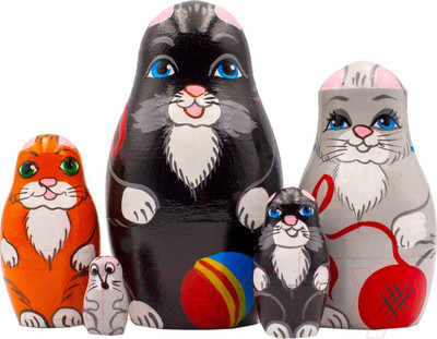 Матрешка сувенирная Брестская Фабрика Сувениров В виде кошек 5121