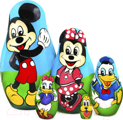 Матрешка сувенирная Брестская Фабрика Сувениров С персонажами из мультфильма Микки Маус 5142