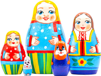 Матрешка сувенирная Брестская Фабрика Сувениров С фигурками счастливой семьи 5149