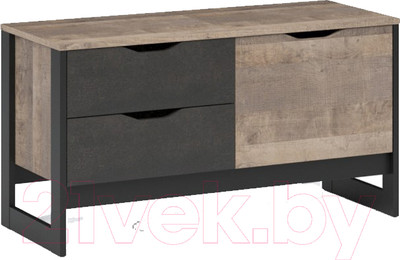 Тумба в прихожую Империал Стокгольм (дуб гранж песочный/железный камень)