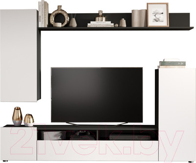 Стенка Империал Нео (антрацит/белый жемчуг)