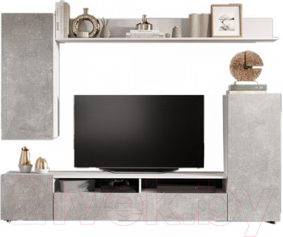 Стенка Империал Нео (белый жемчуг/ателье светлый)