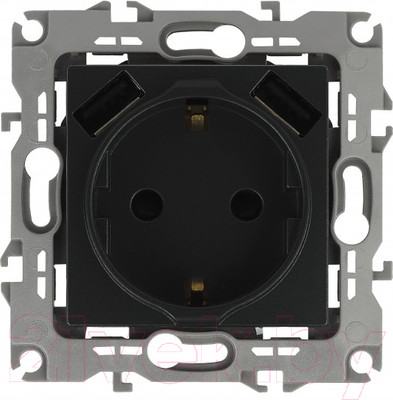 Розетка ЭРА 12-4109-05 / Б0047844 (антрацит)