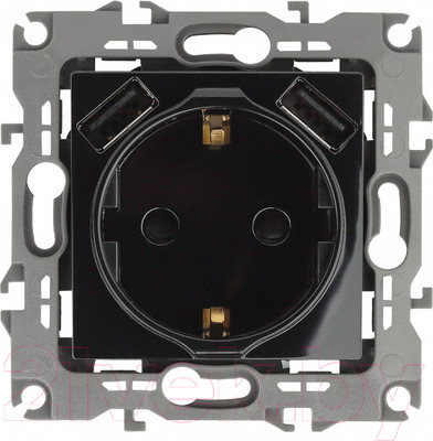 Розетка ЭРА 12-4109-06 / Б0047845 (черный)
