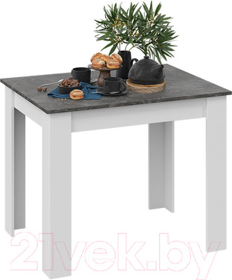 Обеденный стол ТриЯ Промо тип 1 (белый/ателье темный)