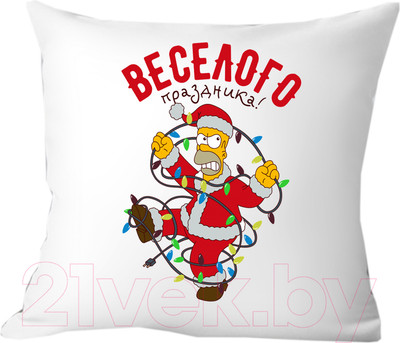 Подушка декоративная Print Style Веселого праздника 40x40god6