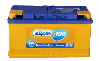 Автомобильный аккумулятор AKOM 6СТ-100 Рус L+ 920A (100 А/ч)