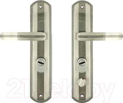 Ручка дверная Нора-М Еco 200-68 (левая, матовый хром/черный никель)