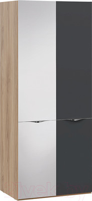Шкаф ТриЯ Глосс с 1 зерк. и 1 дверью СМ-319.07.213 (яблоня беллуно/стекло графит матовый)