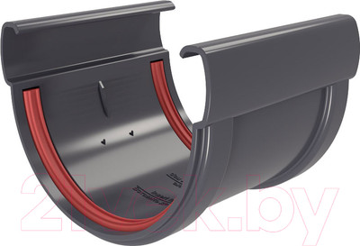 Соединитель желобов Grand Line Дизайн 135 ПВХ RAL 7024 (графит)