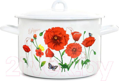 Кастрюля ЭСТЕТ Красные маки / ЭТ-72803