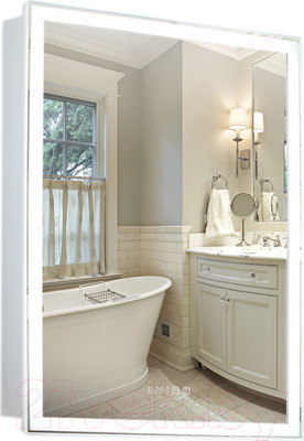 Шкаф с зеркалом для ванной Silver Mirrors Киото 60 / LED-00002358