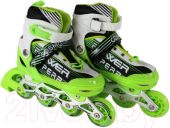 Роликовые коньки CosmoRide Aqua (р-р 31-34, белый/зеленый)