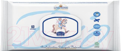 Влажные салфетки детские Helan Linea Bimbi Био с календулой и ромашкой / 39SS (60шт)