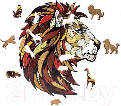 Пазл EWA Лев (S, деревянная упаковка)