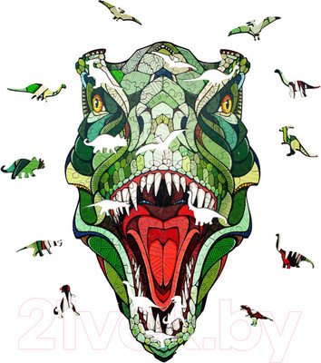 Пазл EWA Ти-Рекс (S, деревянная упаковка)