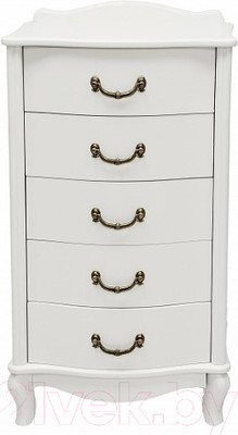 Комод Мебелик Джульетта узкий 5 ящиков (молочный дуб)