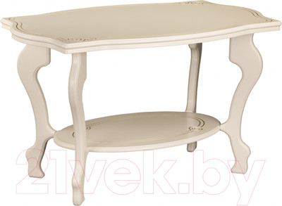 Журнальный столик Мебелик Берже 1 (слоновая кость)