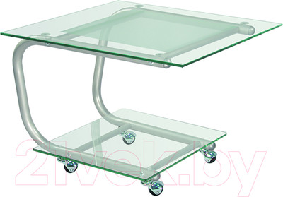 Журнальный столик Мебелик Дуэт 9 (металлик/прозрачный)